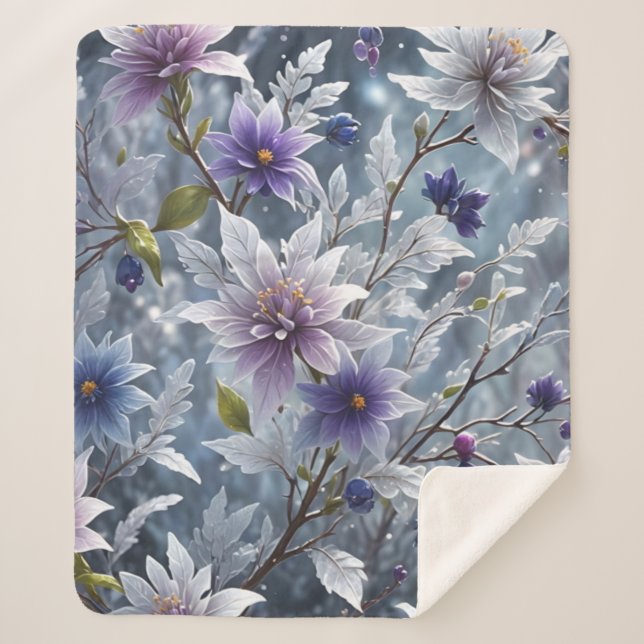 Cobertor Sherpa Beleza Maravilhosa Do Sangue De Inverno Congelado (Frente)