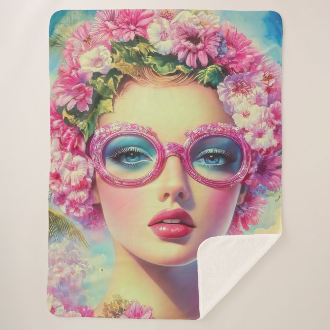 Cobertor Sherpa Beleza Tropical Retroativa (Frente)