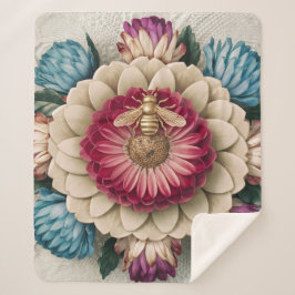 Cobertor Sherpa Belga Floral Elegance Fleece Blanket