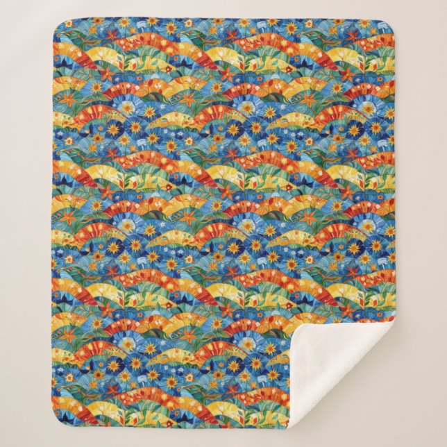 Cobertor Sherpa Belo Abstrato, Design de padrão sem costura (Frente)