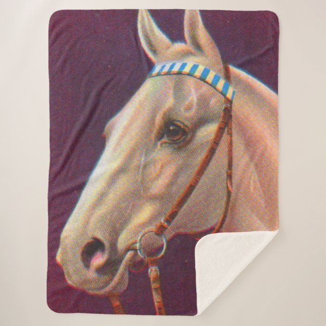Cobertor Sherpa belo cavalo branco (Frente)