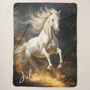 Cobertor Sherpa Belo Cavalo Branco Profundo