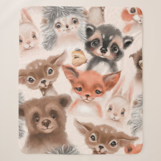 Cobertor Sherpa Belo padrão de aquarela, sem costura, com tileza