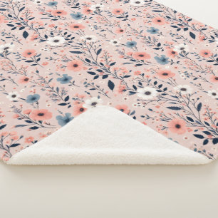 Cobertor Sherpa Belo Padrão Floral