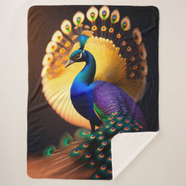 Cobertor Sherpa Belo Pavão Sherpa Blanket