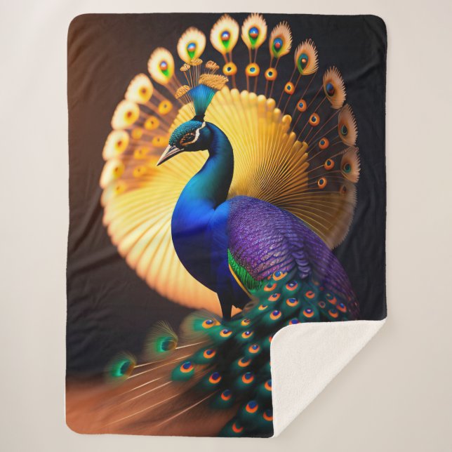 Cobertor Sherpa Belo Pavão Sherpa Blanket (Frente)