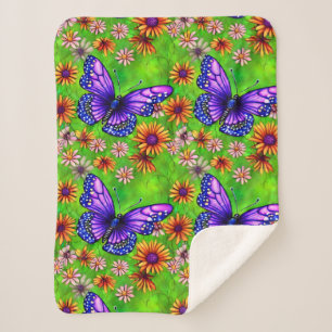 Cobertor Sherpa Belo Prado Flor de Borboleta