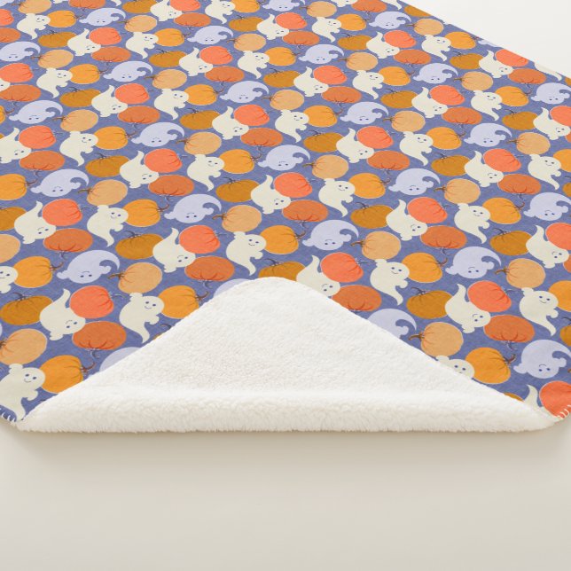 Cobertor Sherpa Belo Retro de Halloween (3/4)