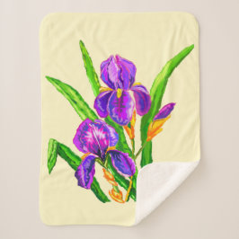 Cobertor Sherpa Belos Flores Iris Sherpa Blanket Irises