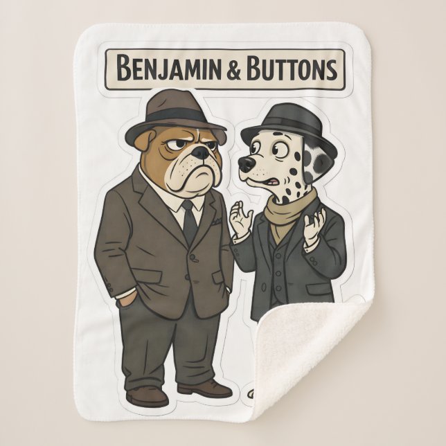 Cobertor Sherpa Benjamin and buttons detective duo fleece blanket (Frente)
