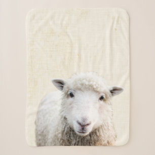 Cobertor Sherpa Berçário Minimalista com Ovelha Peekaboo Amarelo P