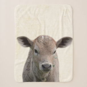 Cobertor Sherpa Berçário Minimalista com Vaca Peekaboo Amarelo Pas