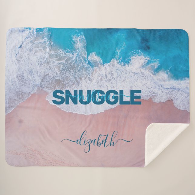 Cobertor Sherpa Bermudas de praia rosa tropical (Frente (Horizontal))