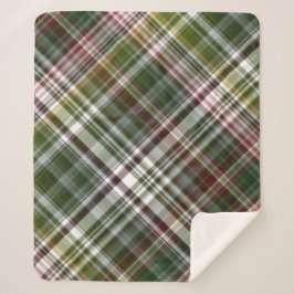 Cobertor Sherpa Berry Bush Green e Red Xadrez