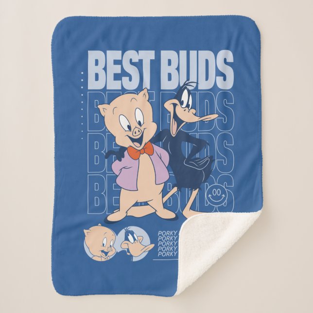 Cobertor Sherpa Best Buds Porky Pig & DAFFY DUCK™ (Frente)