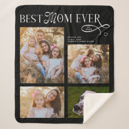 Cobertor Sherpa Best Mom Ever 4 Photos Heart Mothers Day Gifts