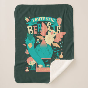 Cobertor Sherpa Bestas Fantásticas De Cartoon Com Newt Scamander