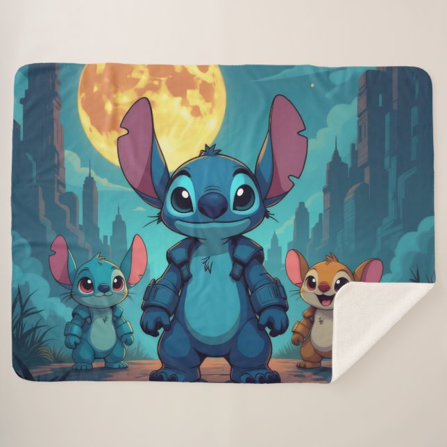 Cobertor Sherpa Beste Freunde fürs Leben – Lilo & Stitch   (Frente (Horizontal))