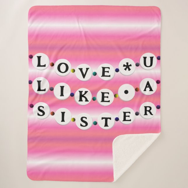 Cobertor Sherpa Bestie Bracelet - Design de Amizade (18 Miçangas) (Frente)