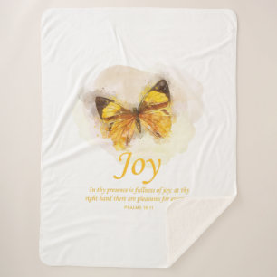 Cobertor Sherpa Bíblia de borboleta cristã de mulheres Verso:Alegr