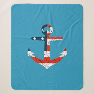 Cobertor Sherpa Big Flag Anchor Americano