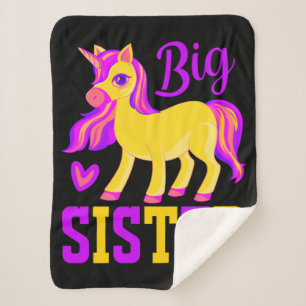 Cobertor Sherpa Big Sister Magical Unicorn