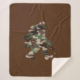 Cobertor Sherpa Bigfoot Sasquatch Camo