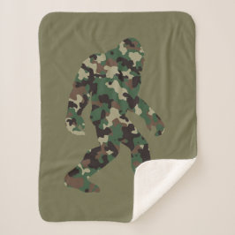 Cobertor Sherpa Bigfoot Sasquatch Camo