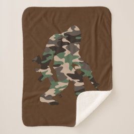 Cobertor Sherpa Bigfoot Sasquatch Camo