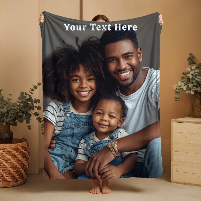 Cobertor Sherpa Birthday Gift for Dad Sherpa Blankets Photo Text (Criador carregado)