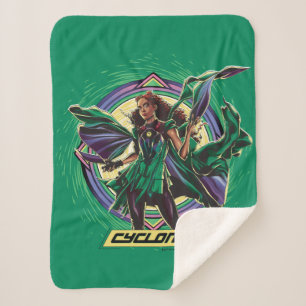 Cobertor Sherpa Black Adam Cyclone Character Graphic