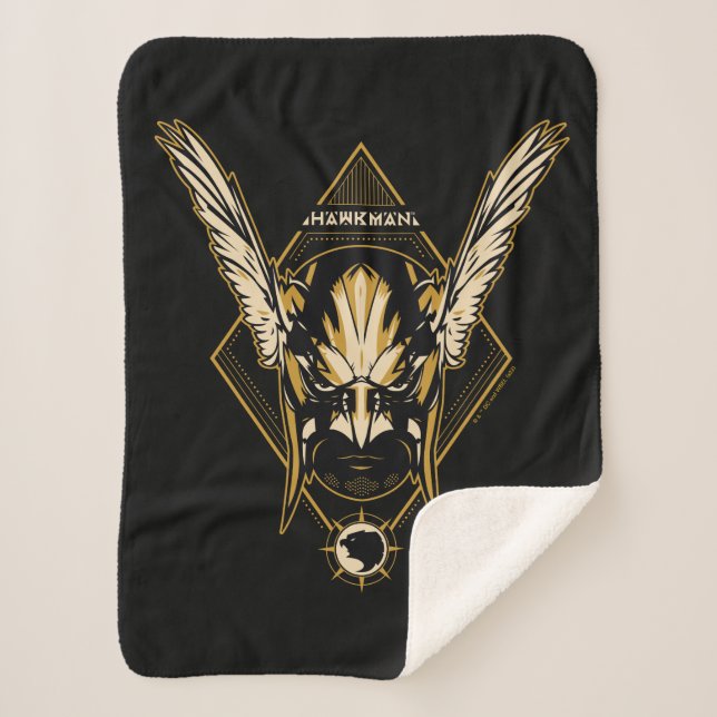 Cobertor Sherpa Black Adam | Hawkman Helmet Graphic (Frente)