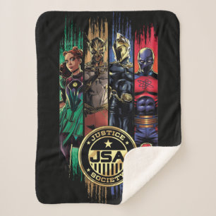 Cobertor Sherpa Black Adam Justice Society Heroes In Stripes