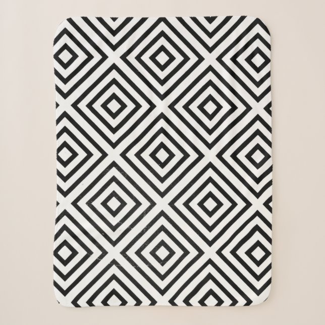 Cobertor Sherpa Black and white checked digital wallpaper (Frente)