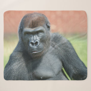 Cobertor Sherpa Blackback Gorilla Lope Retrato