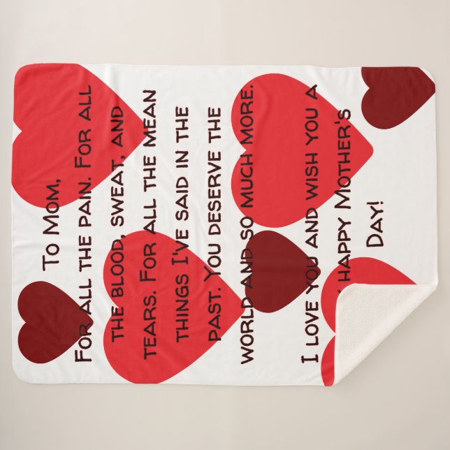 Cobertor Sherpa Blanket de Dia de as mães (Frente (Horizontal))