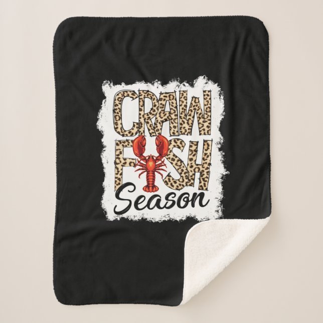 Cobertor Sherpa Bleached Crawfish Season Leopard Crawfish Boil (Frente)