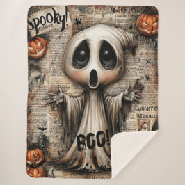 Cobertor Sherpa Bloom BOO-Tanical: O Fantasma Que Chorou No Outono