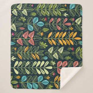 Cobertor Sherpa Blooms Eternos: Elegância Floral Desenhada À Mão