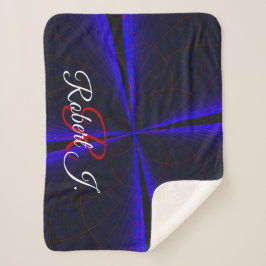 Cobertor Sherpa Blue Accent Clover Leaf Geometric Sherpa Blanket