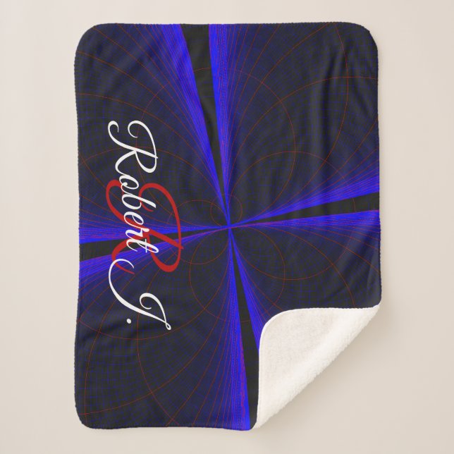 Cobertor Sherpa Blue Accent Clover Leaf Geometric Sherpa Blanket (Frente)