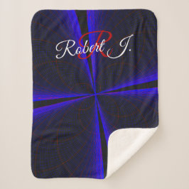 Cobertor Sherpa Blue Accent Clover Leaf Geometric Sherpa Blanket