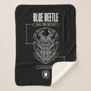 Cobertor Sherpa Blue Beetle Scarab Tech Graphic