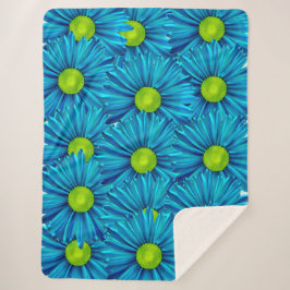 Cobertor Sherpa Blue Daisies Sherpa Blanket