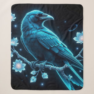 Cobertor Sherpa Blue Floral Raven
