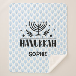 Cobertor Sherpa Blue Hanukkah