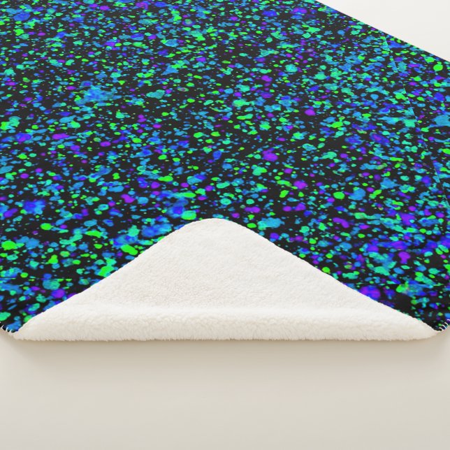 Cobertor Sherpa Blue Splatter - Sherpa Blanket (3/4)