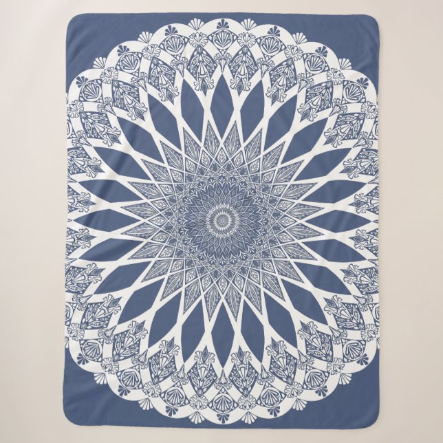 Cobertor Sherpa Blue Whale Shark Tristyns Mandala (Frente)