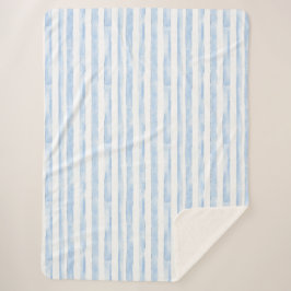 Cobertor Sherpa Blue White Stripes  