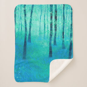 Cobertor Sherpa Bluebell Woods na paisagem Primavera